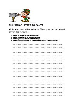 Preview of Christmas Letter to Santa