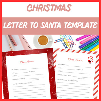 Christmas Letter to Santa Template - Free, Template, Writing | Digital ...