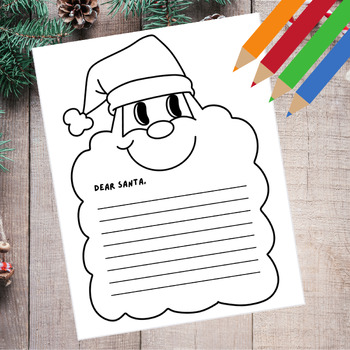 Preview of Christmas Letter writing paper Template,Dear santa,craft coloring,bulletin board