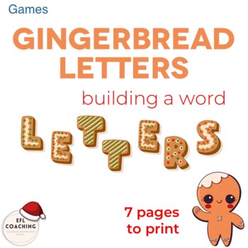 Preview of Christmas Letters Gingerbread Style - Build a word Game