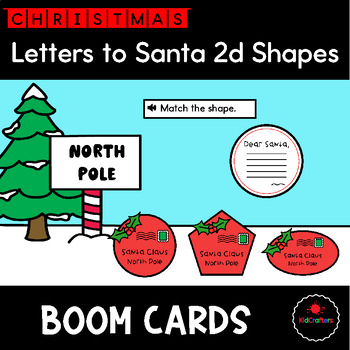 Preview of Christmas | Letters to Santa 2d Shape Matching BOOM CARDS™