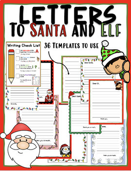 Preview of Christmas Letters to Santa & Elf Writing