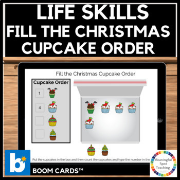 Preview of Christmas Life Skills Math Counting and Inventory Boom Cards™