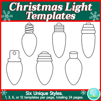 Preview of Christmas Light Bulb Template Lights Name Craft Door Decorations The Classroom