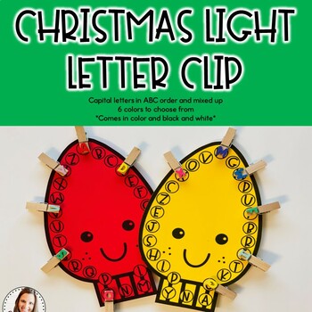 Preview of Christmas Light Letter Clip-Christmas-Fine Motor