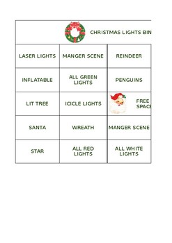 Preview of Christmas Lights BINGO!