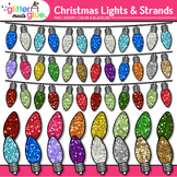 Christmas Lights Clipart: Strand & Bulbs Clip Art, Black &