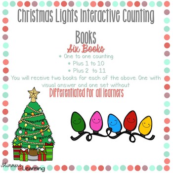 Preview of Christmas Lights Counting and Addition Books: Interactive and Differentiated