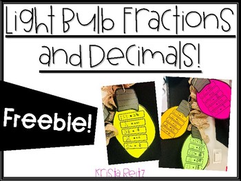Preview of Christmas Lights Craftivity {fractions and decimals}