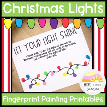 Preview of Christmas Lights (Fingerprint Painting Printables)