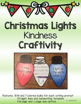 Preview of Christmas Lights Kindness Writing and Craft