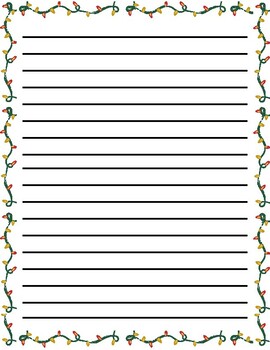 Christmas Lights Lined Paper by InchingAlonginIntermediate | TPT