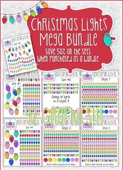 Preview of Christmas Lights: Mega Bundle Savings Clipart Set!!