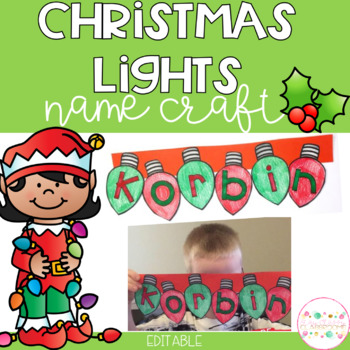 Download Christmas Lights Name Craft Editable By Stay Classy Classrooms PSD Mockup Templates