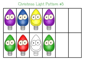 Christmas Lights Pattern Activity by Leaps in Learning | TpT