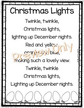 Christmas Lights - Poem for Kids by Little Learning Corner | TpT