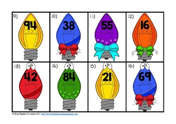 Christmas Lights Rounding to the 10's Place Task Cards by Brian Hopkins
