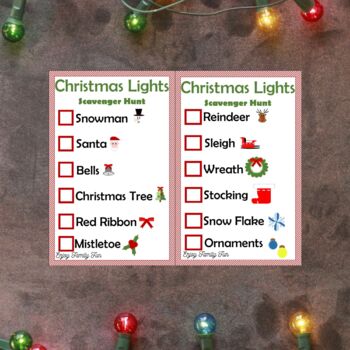 Christmas Lights Scavenger Hunt by EnjoyFamilyFun | TPT