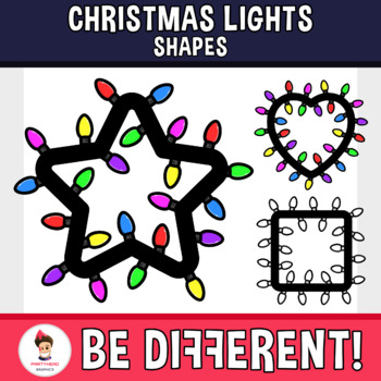 Preview of Christmas Lights Shapes Clipart Geometry Math 2D