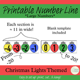Christmas Lights Themed, Horizontal Number Line PDF