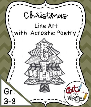 Christmas Line Art by Art The Write Way | TPT