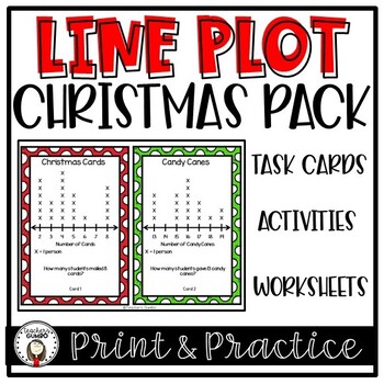 Preview of Christmas Line Plot Activities, Task Cards and Worksheets