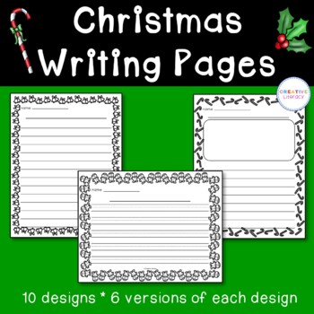 Christmas Lined Writing Pages by Dinosaurs and Fairy Dust | TPT