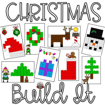 Preview of Christmas Linking Cube Math Mat Pictures