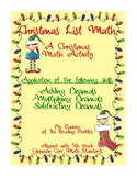 Christmas List Math-Working with Decimals