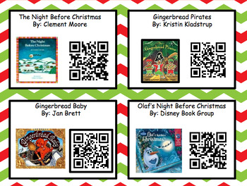 Preview of Christmas Listening Center with QR Codes Freebie (4 books)