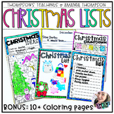 Christmas Lists and Coloring Pages | Lists for Santa | Chr