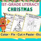 Christmas Literacy Activities, December No Prep Kindergart