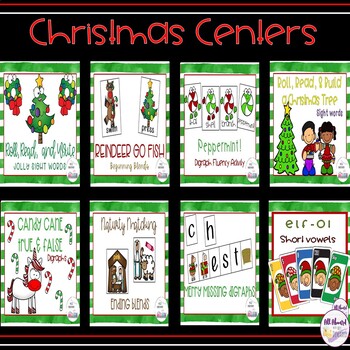 Preview of Christmas Literacy Centers Bundle