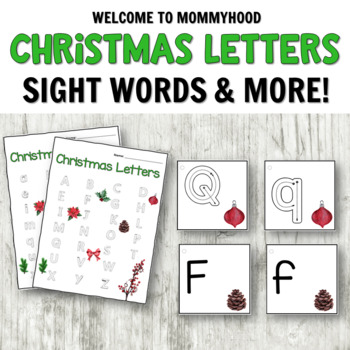 Preview of Christmas Literacy Centers: Letter Cards, Sight Words, and More!