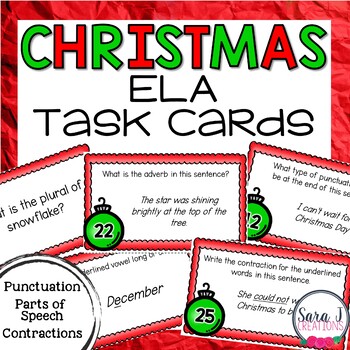 Christmas Task Cards ELA by Sara J Creations | Teachers Pay Teachers