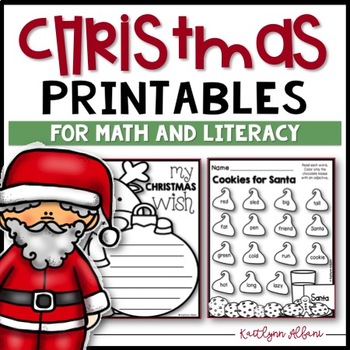 Preview of Christmas First Grade Printables - Math and Literacy