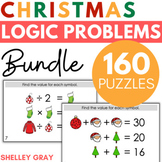 Christmas Logic Problem Puzzles, Differentiated Bundle Grades 2-6
