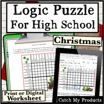 Preview of Christmas Logic Puzzle for High School or Holiday Brain Teaser