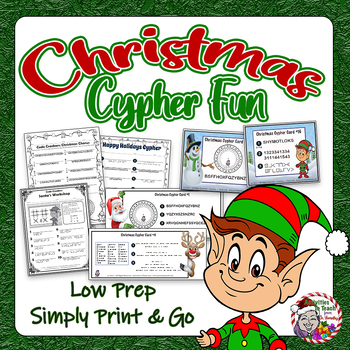 Preview of Christmas Logic Puzzles Cypher Decoding Cryptogram Task Cards Cipher Packet