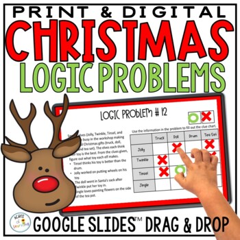 Preview of Christmas Logic Puzzles | Print and Digital Holiday Math Activity