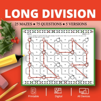 Preview of Christmas: Long Division Maze Activity