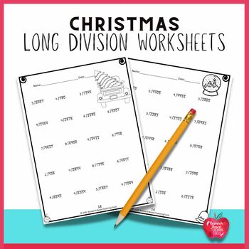 Preview of Christmas Long Division Packet