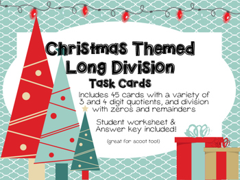Preview of Christmas Long Division Task Cards