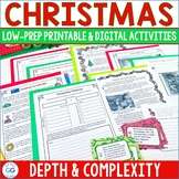 Christmas Low-Prep Activities Depth and Complexity Print-and-Go