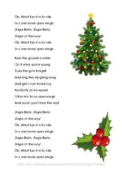 Christmas Lyrics: Jingle Bells Song by Excellent English Teachers