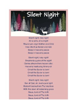 Silent Night Christmas Carol Lyrics Poster (Teacher-Made)