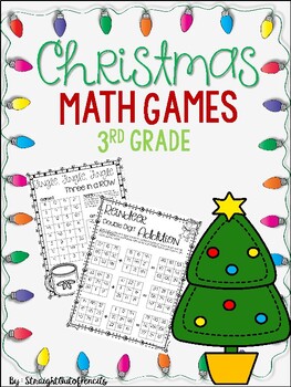 Christmas MATH Games 3rd Grade NO PREP Multiplication, Addition Games