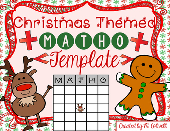 Preview of Christmas MATHO Template 3 Sizes & 2 Designs!