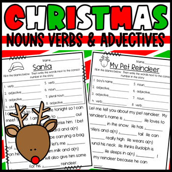 Preview of Christmas Mad Libs: Practice Nouns, Verbs, and Adjectives Silly Story