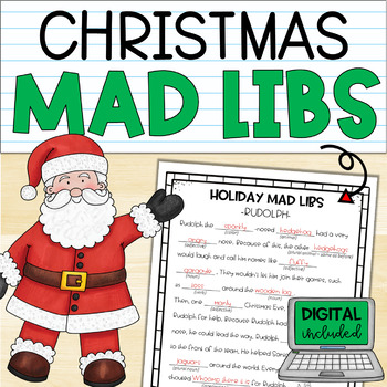 Preview of Christmas Mad Libs Review for Parts of Speech